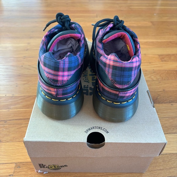 new! dr. martens buzz 5 eye tartan black + pink eu 38 us 7 - Picture 6 of 10